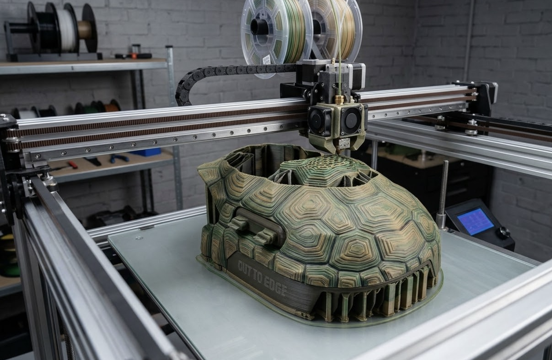 3D printer printing the shell